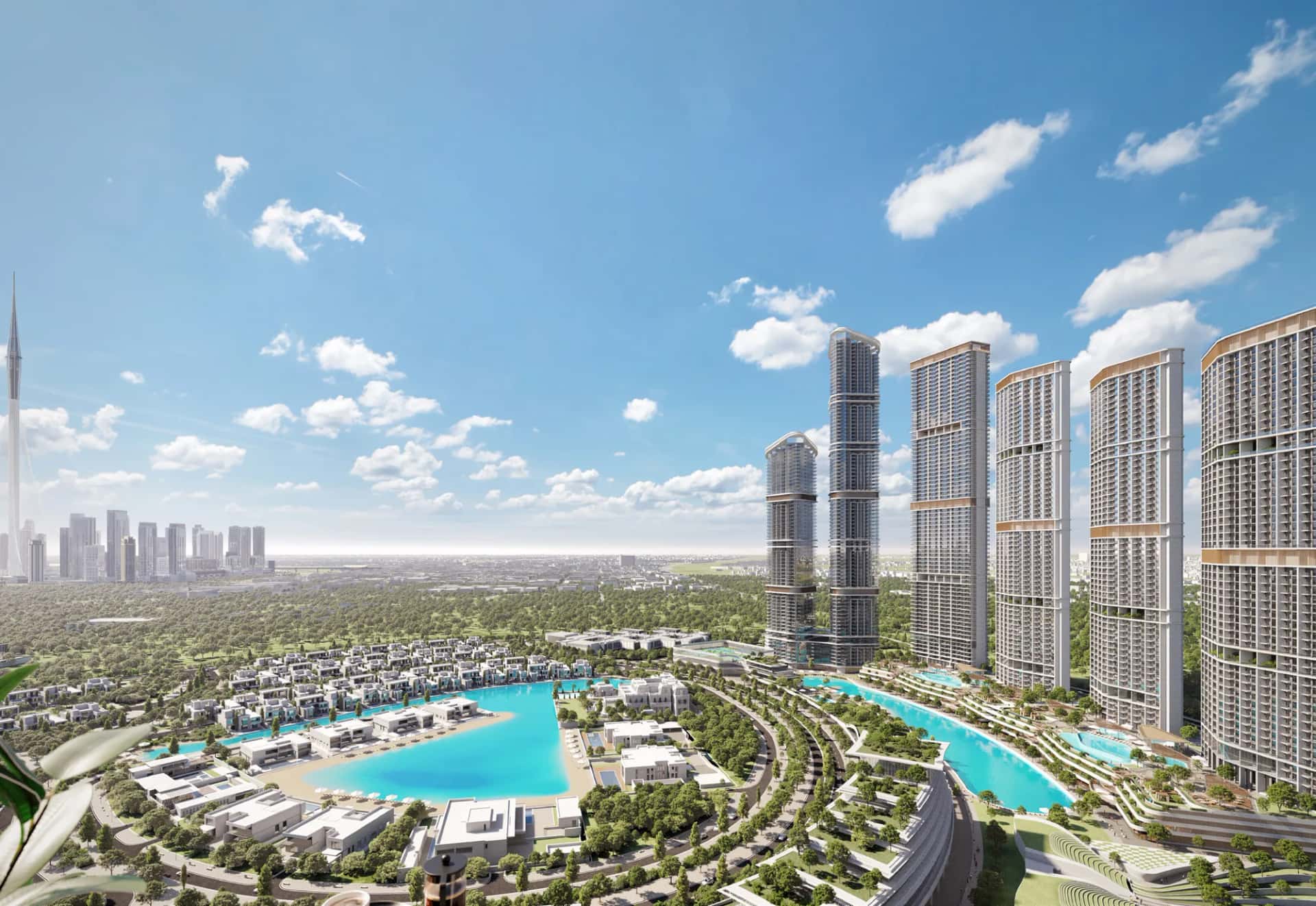 320 Riverside Crescent waterfront tower exterior in Sobha Hartland 2, Dubai