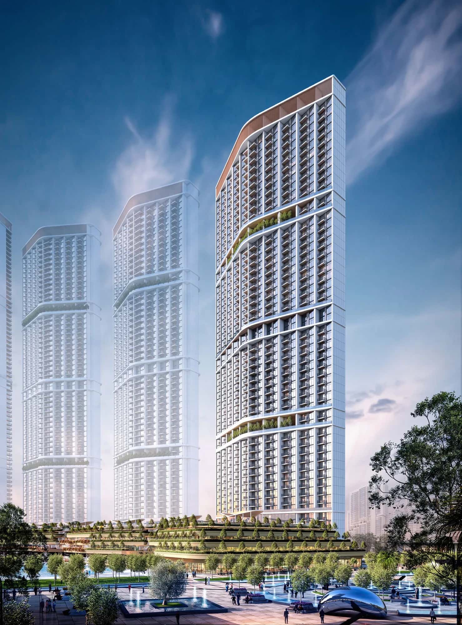 330 Riverside Crescent crescent-shaped tower overlooking the Sobha Hartland II waterfront