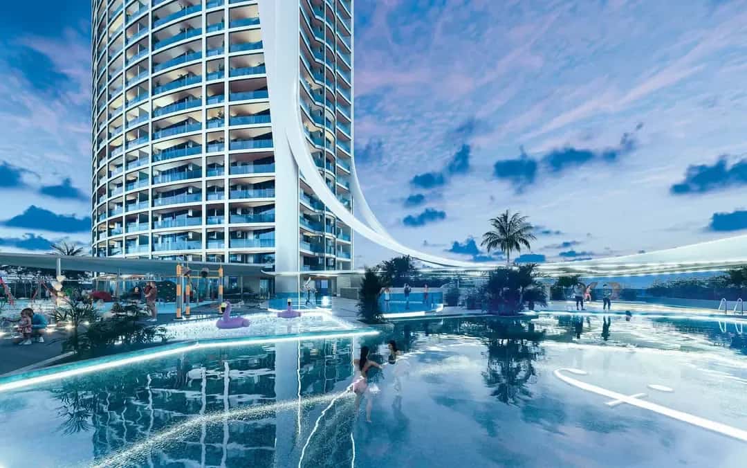 Fashionz 1 By Danube tower exterior in Jumeirah Village Triangle, Dubai