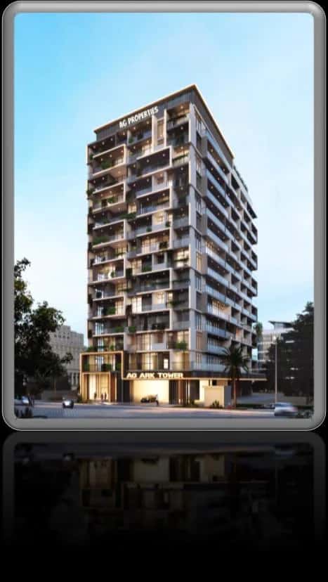 AG ARK Tower exterior, a residential tower in Dubai Land Residence Complex