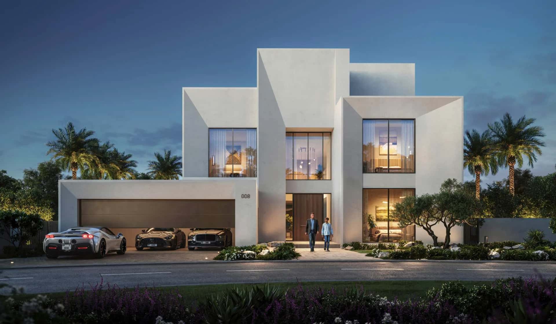 Address Villas - Tierra waterfront villa exterior with canal view in The Oasis by Emaar, Dubai