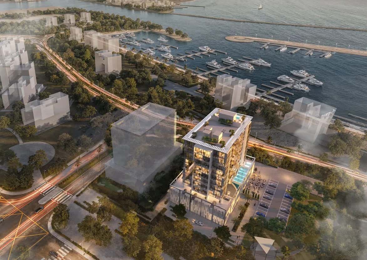 Allegro Residences waterfront apartment building on Palm Deira, Dubai Islands