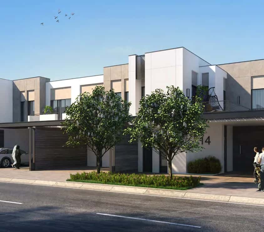 Sun at Arabian Ranches III Emaar townhouses with lazy river and private back gardens, Dubai