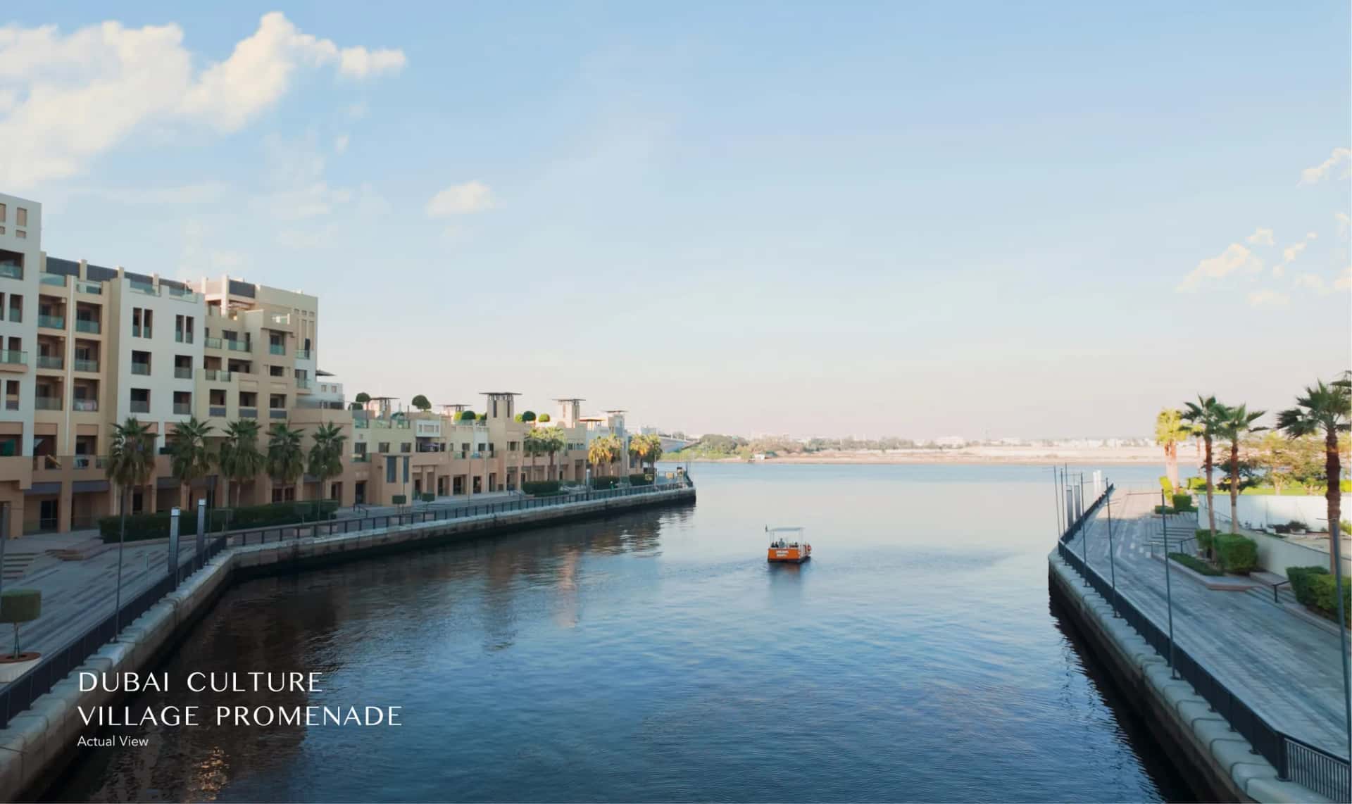 Art Bay East tower facade along Dubai Creek in Al Jaddaf Waterfront
