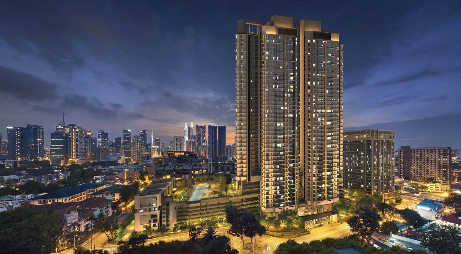 Ashwood Residences tower exterior in Jumeirah Village Triangle, Dubai