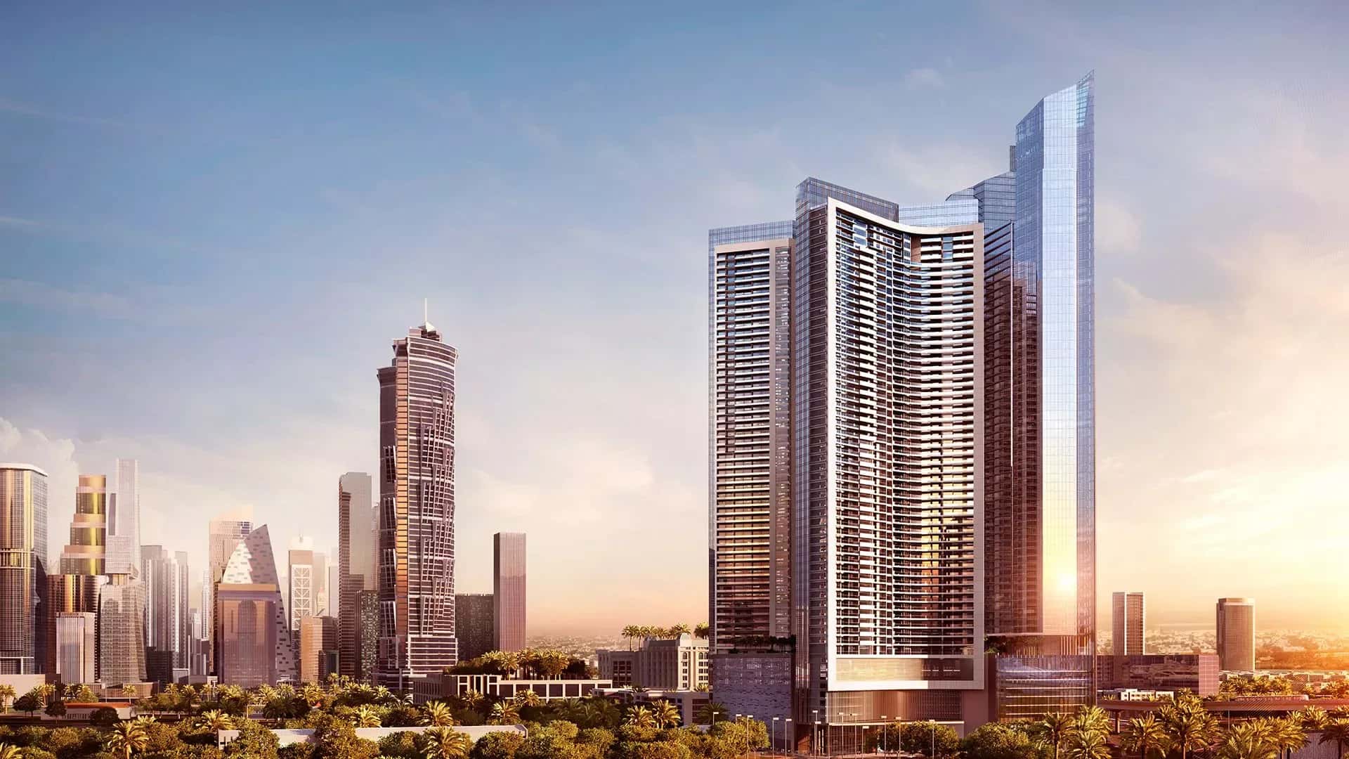 Aykon City 3 twin towers by DAMAC Properties on the Dubai Water Canal in Business Bay