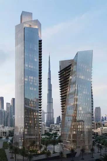 Baccarat Hotel and Residences crystalline tower design in Downtown Dubai by Studio Libeskind