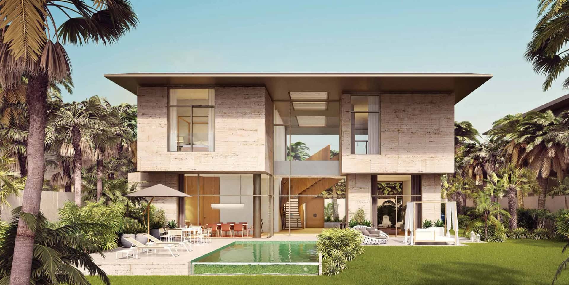 BV Residences Jumeira Bay Dubai, low-rise Bulgari apartments with timber terraces and Arabian Gulf views