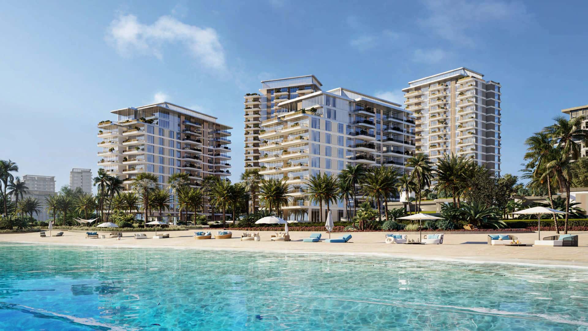 Bay Grove Residences C Dubai Islands — four beachfront residential towers with infinity pool and ocean views by Nakheel