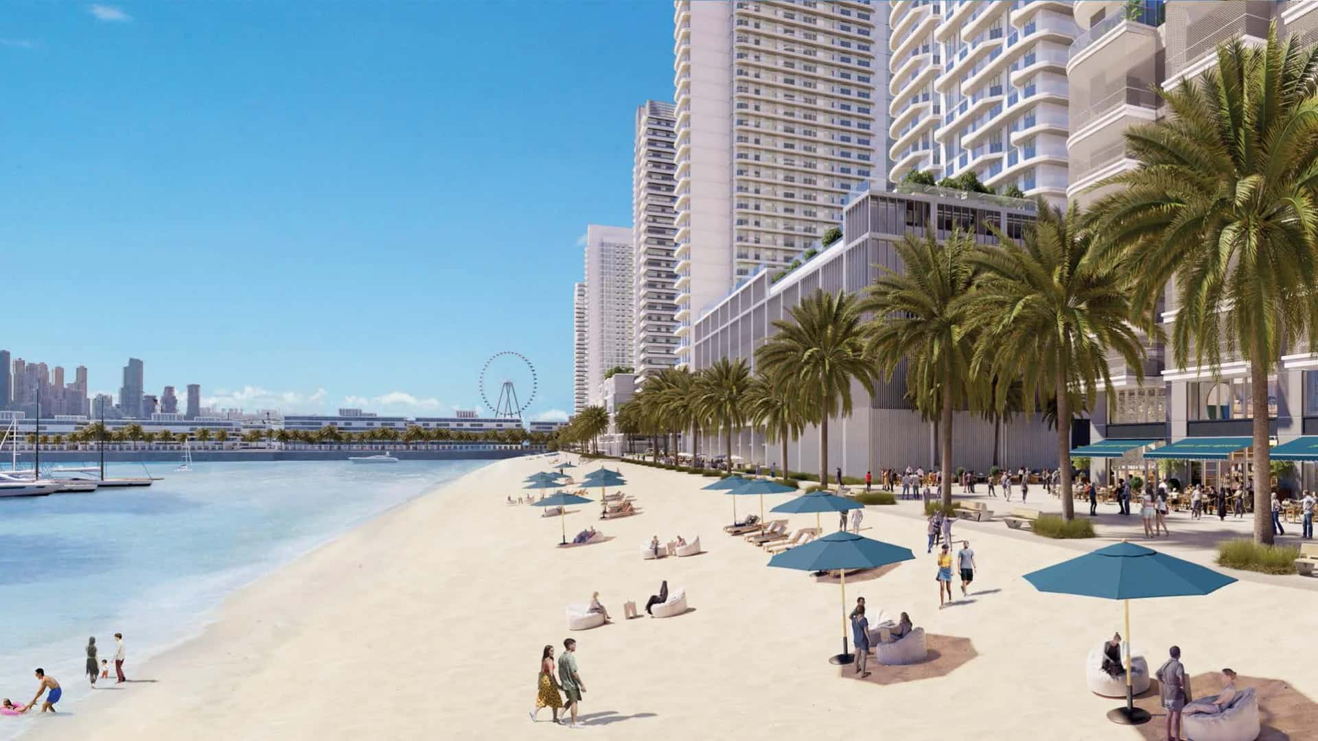 Beachgate by Address tower on Emaar Beachfront with sea and marina views
