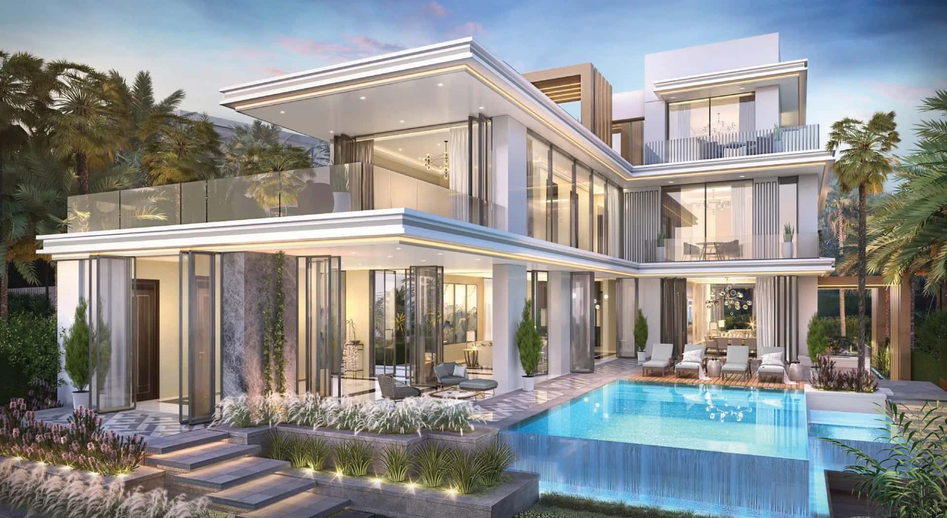Lagoon and villa cluster at DAMAC Islands Seychelles 2 in Dubai
