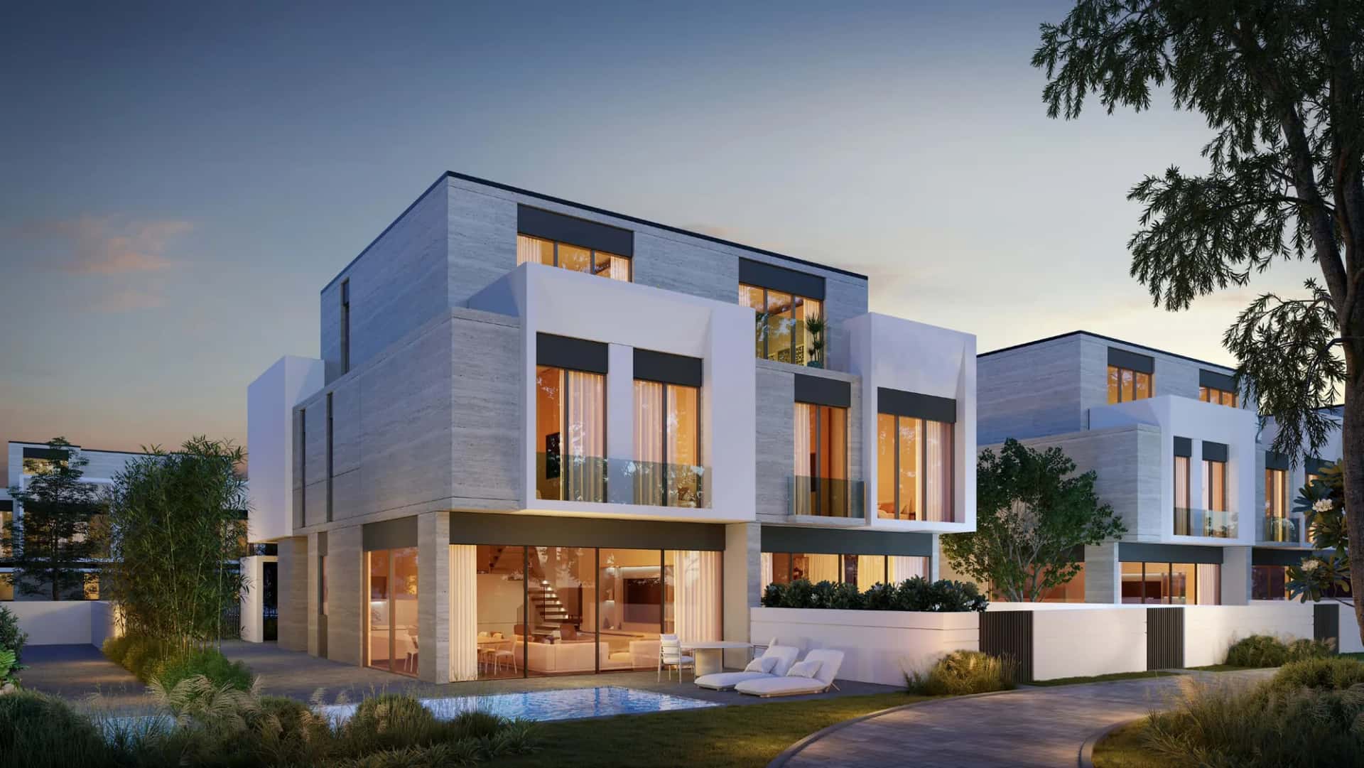 D Villas townhouse exterior within Jumeirah Golf Estates community