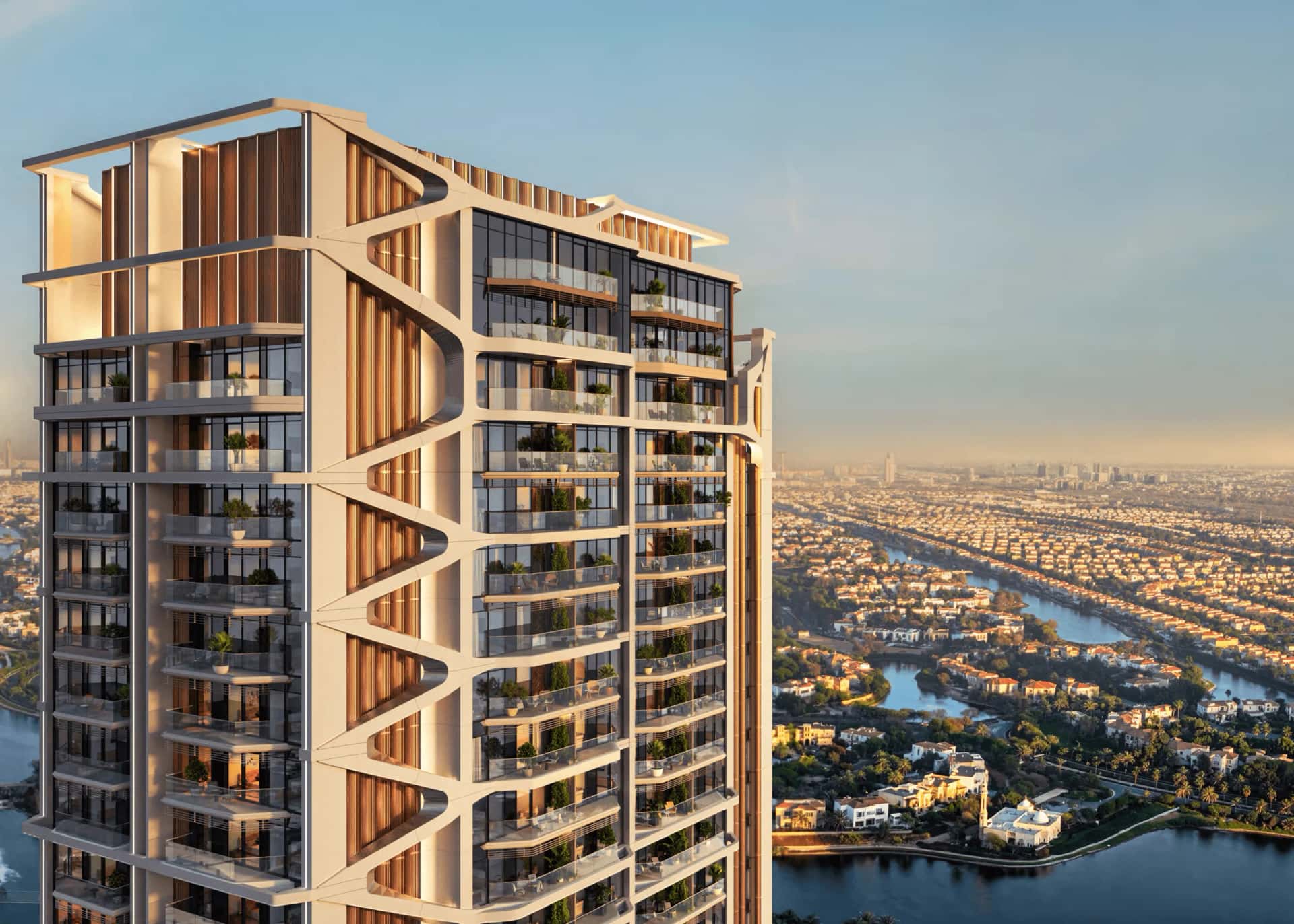 Eltiera Heights by Ellington Properties — 37-storey residential tower in Jumeirah Islands, Dubai, with infinity pool and landscaped podium