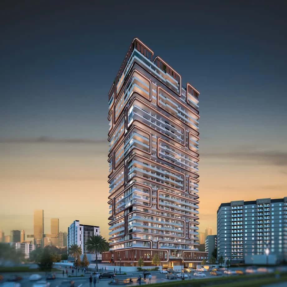 Empire Lakeviews residential tower exterior in Liwan, Dubai