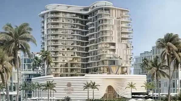 Esmé Beach Residences beachfront tower on Palm Deira, Dubai Islands