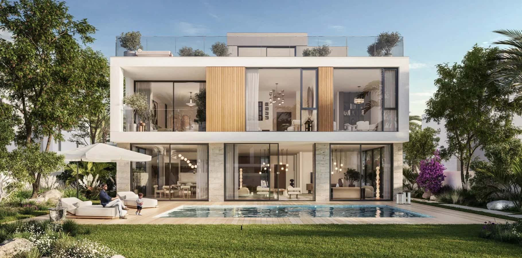 Farm Gardens 2 villas with landscaped gardens within The Valley community, Dubai