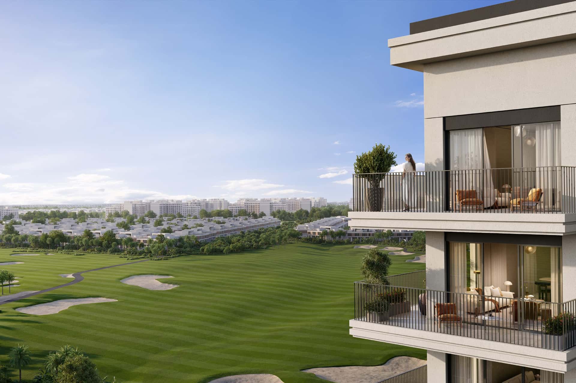 Golf Edge residential building by Emaar in Emaar South with championship golf course views, Dubai