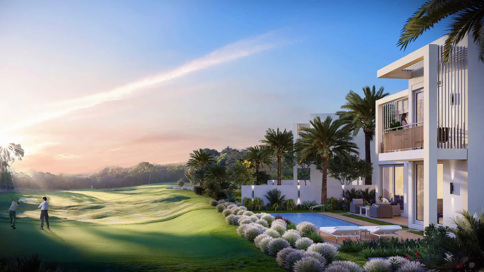 Golf Links villas facing the 18-hole golf course in Emaar South, Dubai