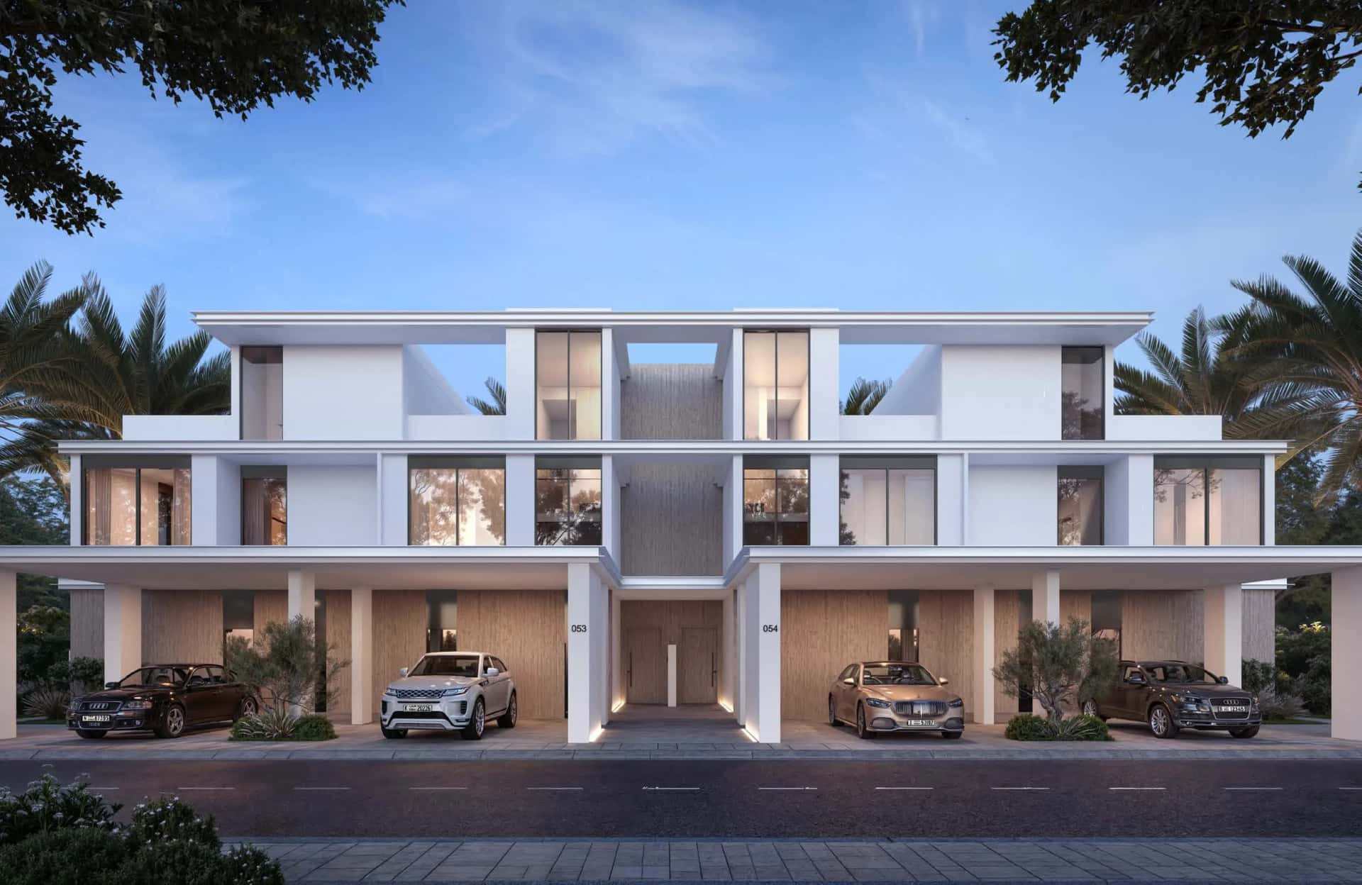 Greenway Emaar South townhouses overlooking 18-hole championship golf course in Dubai World Central