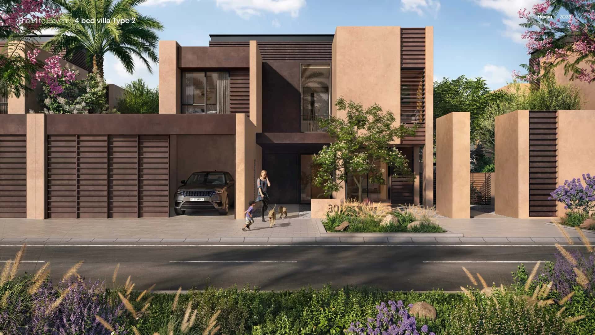 Exterior rendering of a villa from the Haven 1 development by Aldar Properties in Dubai