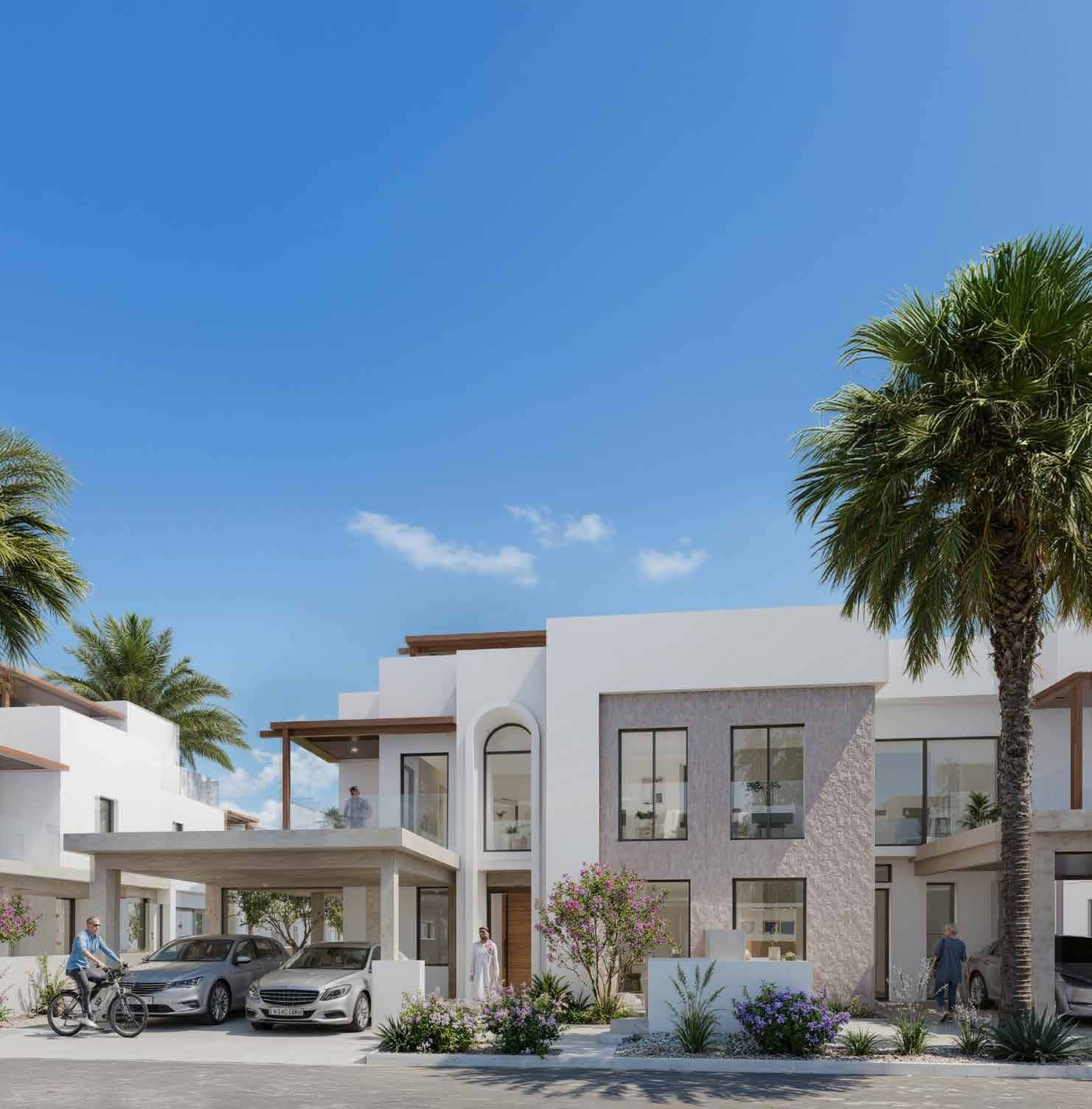 Hayat 4 townhouse exterior with landscaped gardens in Dubai South Golf District