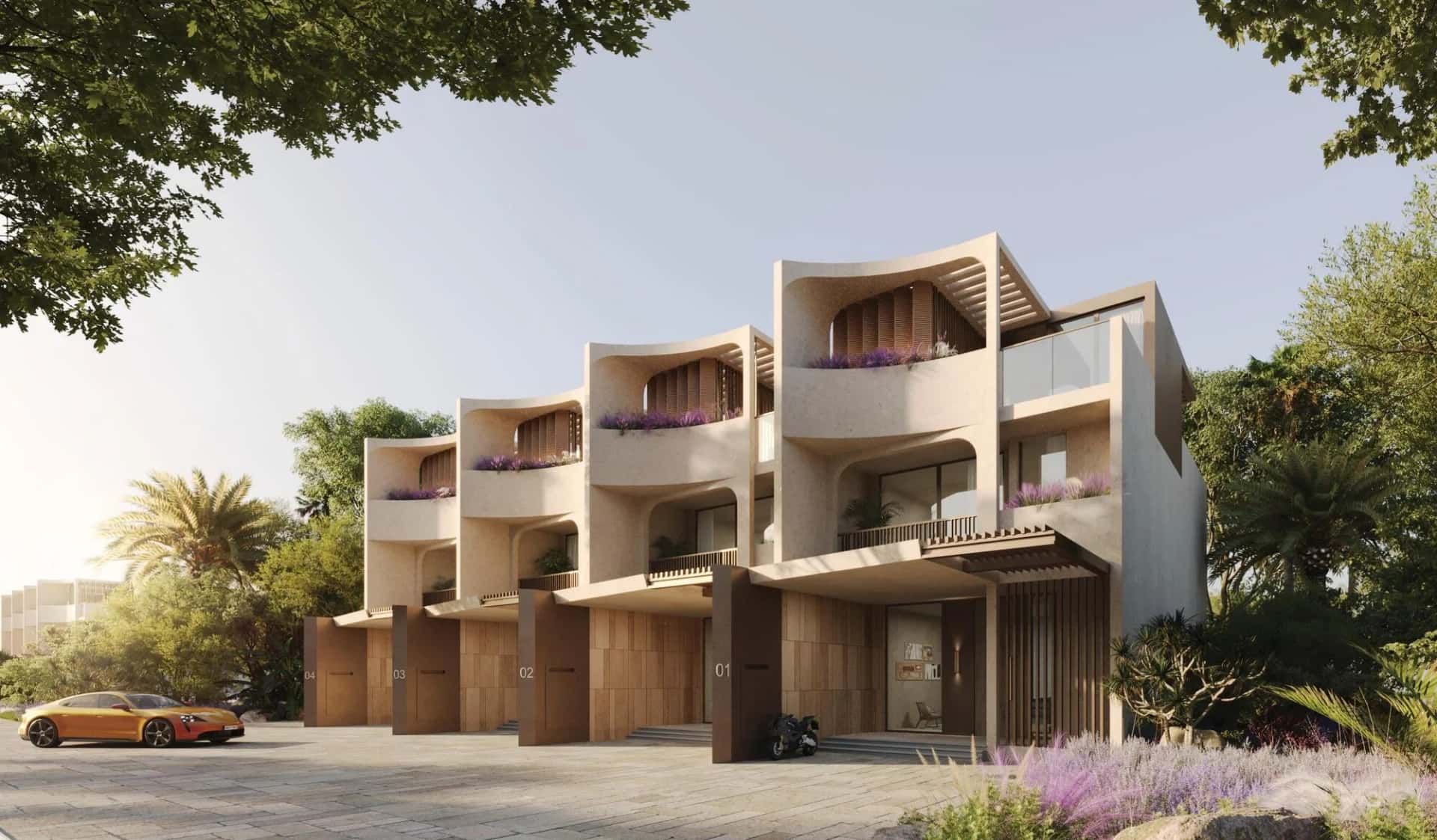 Kensington Gardens townhouse cluster and villas within Greenwood, Dubai Land Residence Complex