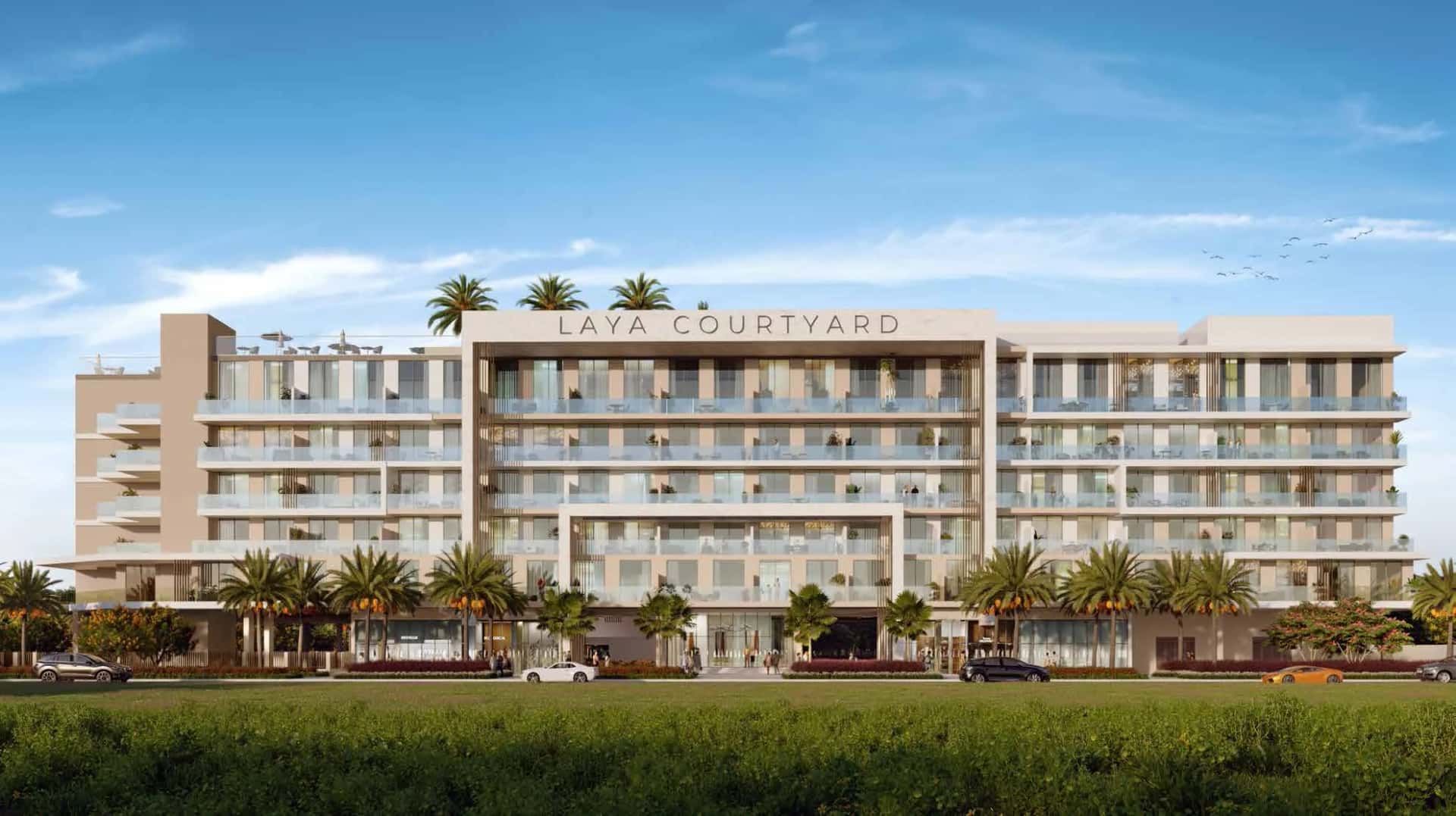 Laya Courtyard low-rise residential buildings with landscaped courtyard in Dubai Studio City