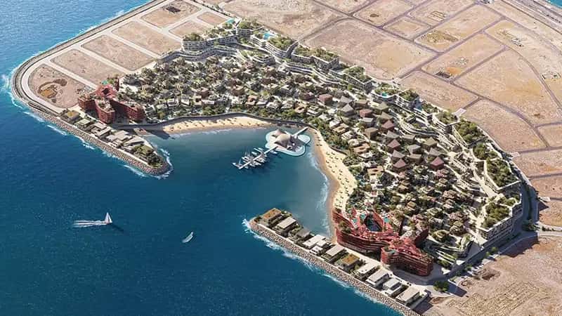 Mira Coral Bay branded waterfront community in Ras Al Khaimah with private beach and Arabian Gulf views