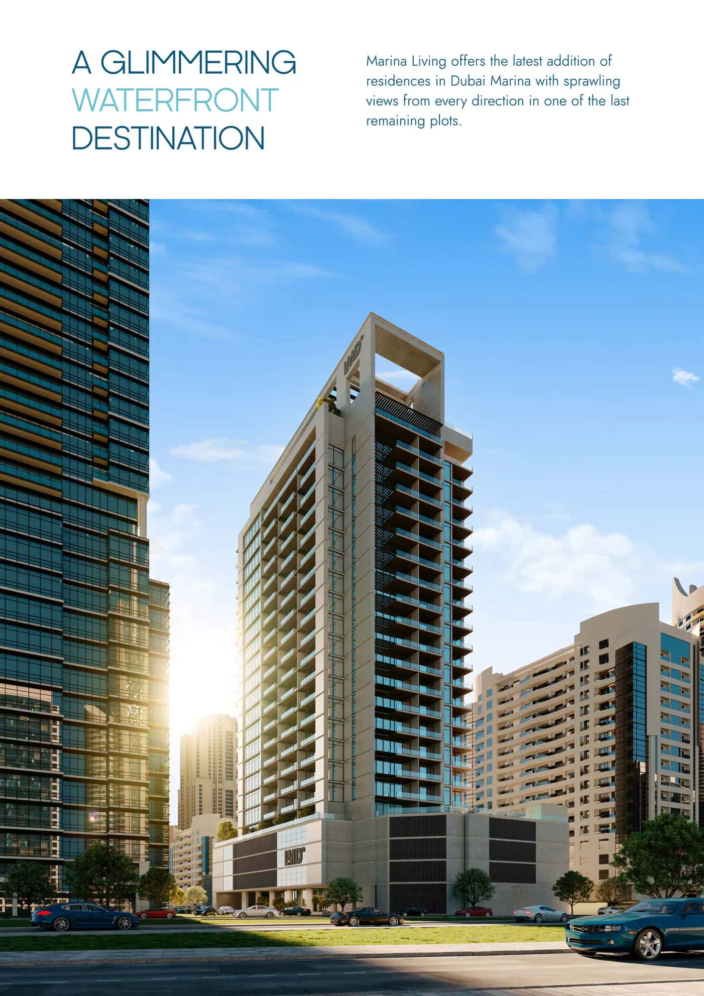 Marina Living residential tower rising in Dubai Marina skyline