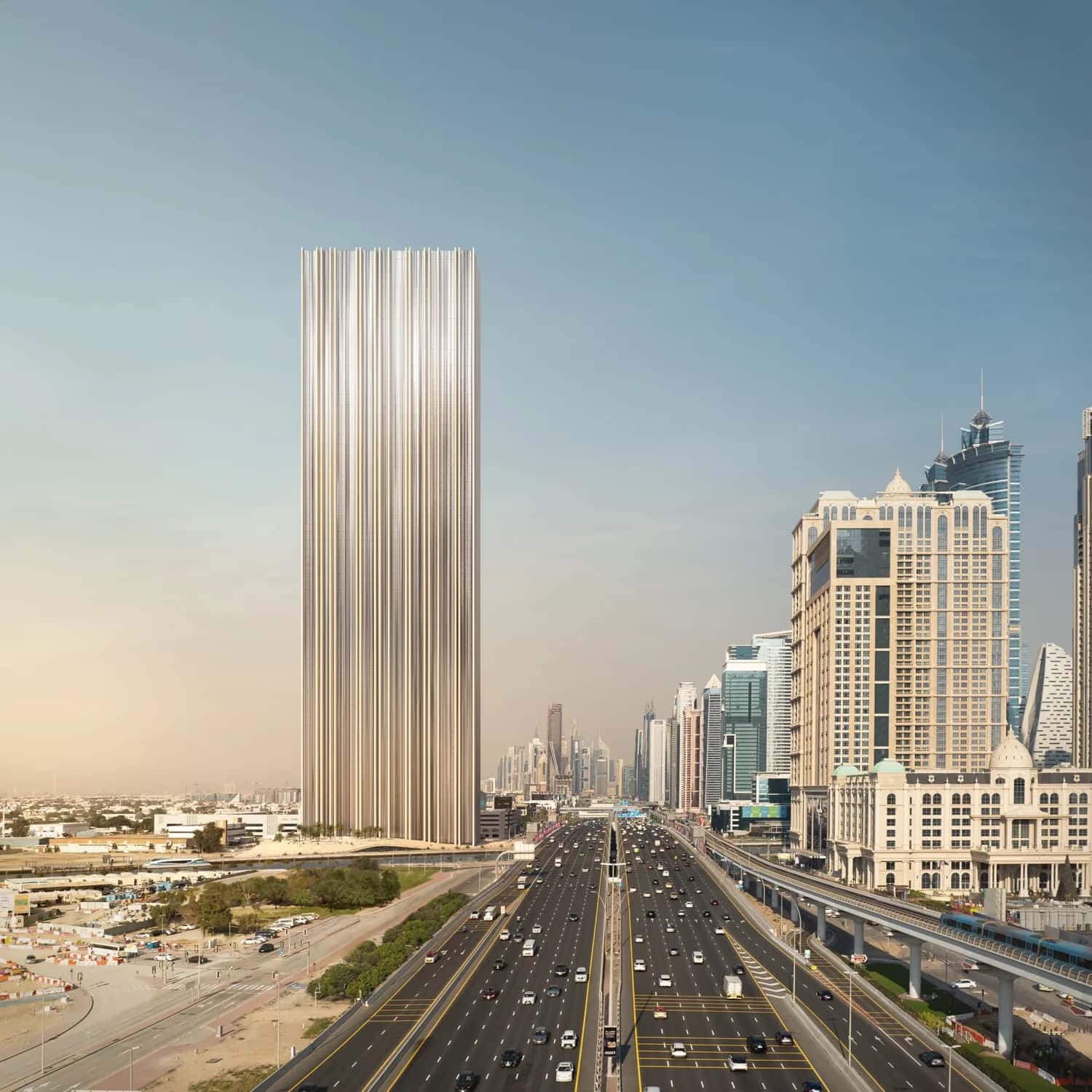 Muraba Veil tower on Dubai Water Canal, 380-metre residential skyscraper by RCR Arquitectes