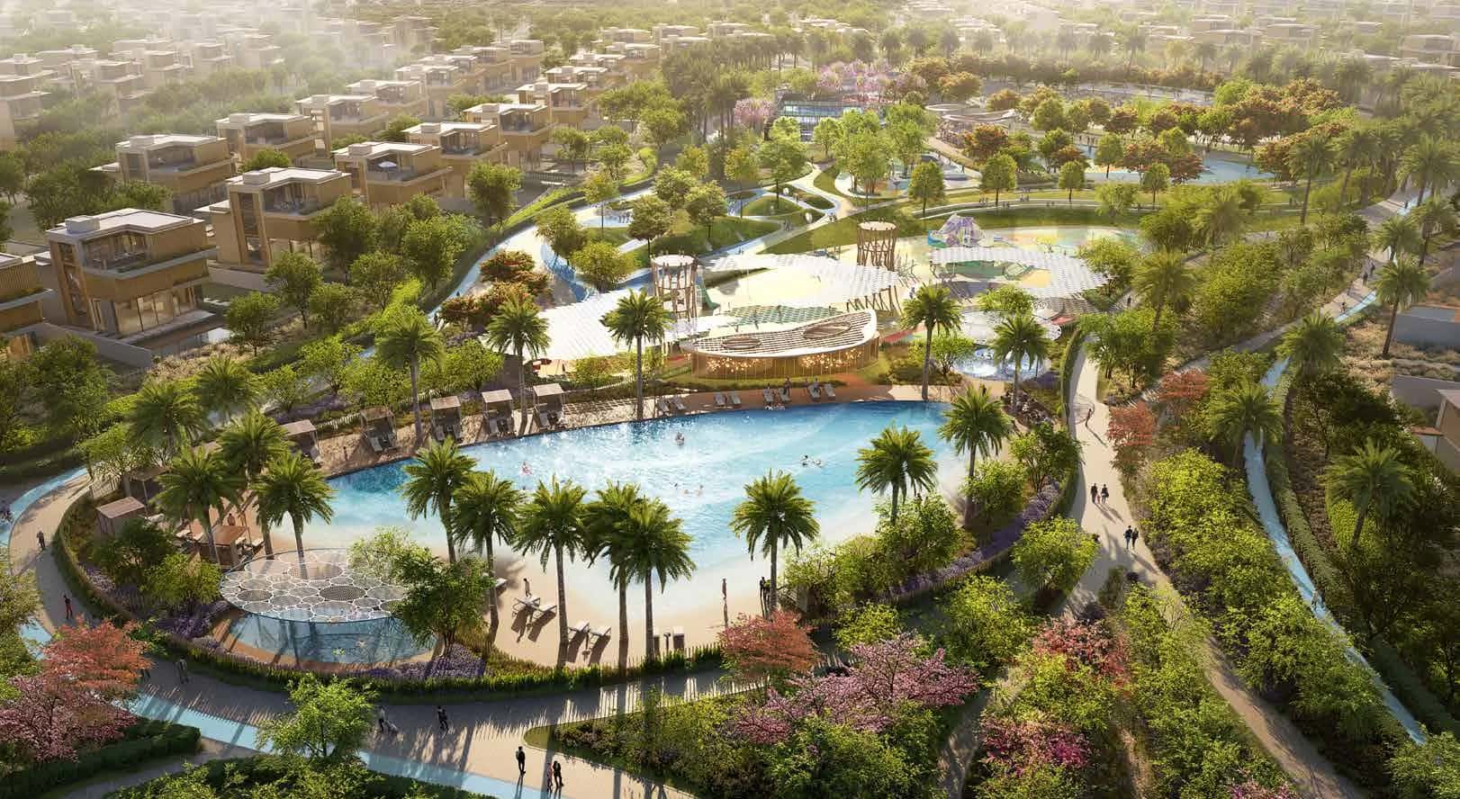 Villas and townhouses in Nad Al Sheba Gardens Phase 4 by Meraas surrounded by landscaped gardens
