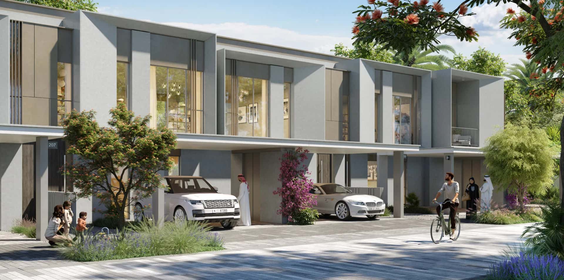 Nara townhouses at The Valley by Emaar Properties with garden views