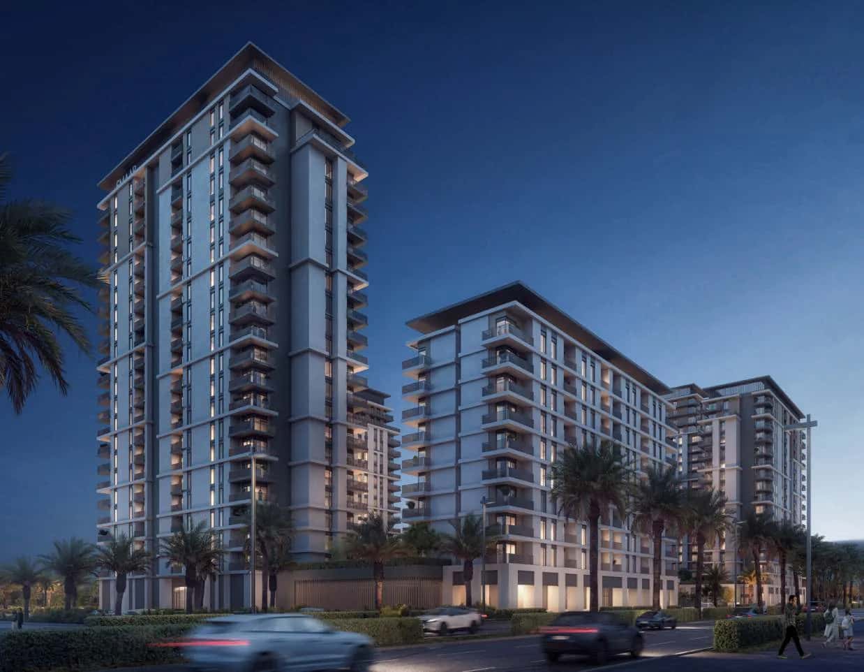Park Lane residential towers with landscaped podium in Dubai Hills Estate, Dubai