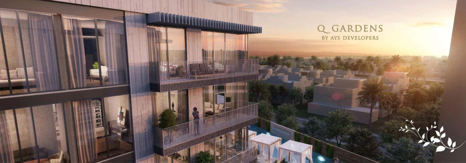 Queen's Garden low-rise residential building in Nad Al Sheba Gardens, Dubai