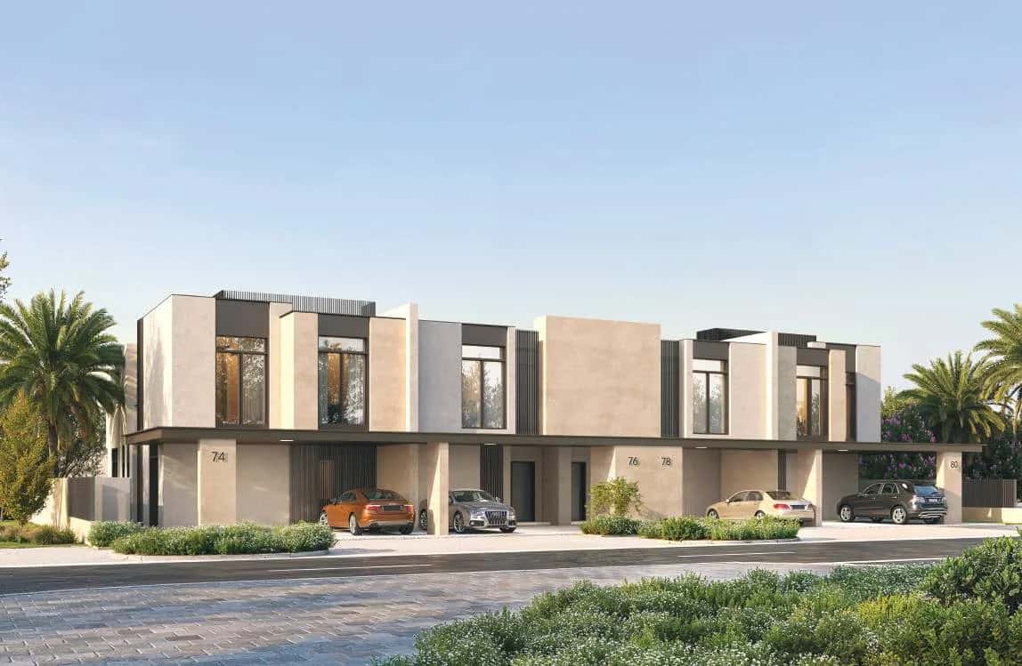 Rayhan 1 townhouse cluster facade at Waada, Dubai South