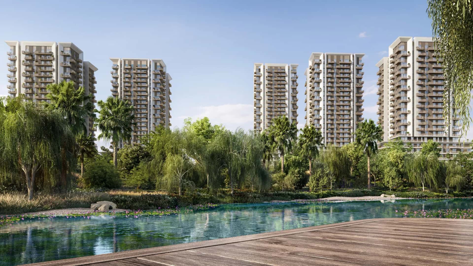 Foundry building at Rise by Athlon 4 with terraced podium and active wellness loop connections