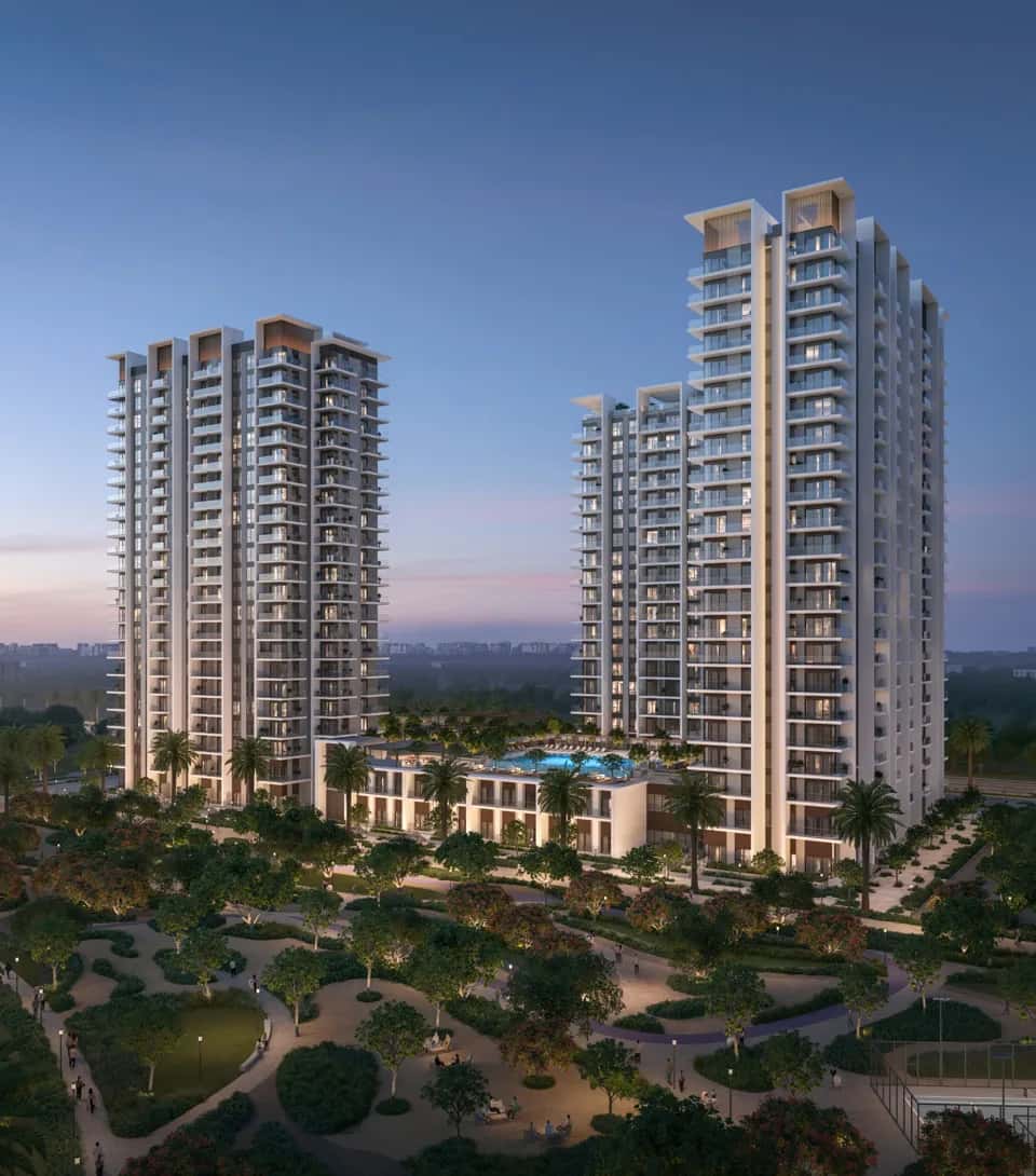 Rosehill residential towers by Emaar in Dubai Hills Estate with golf course views and landscaped podium