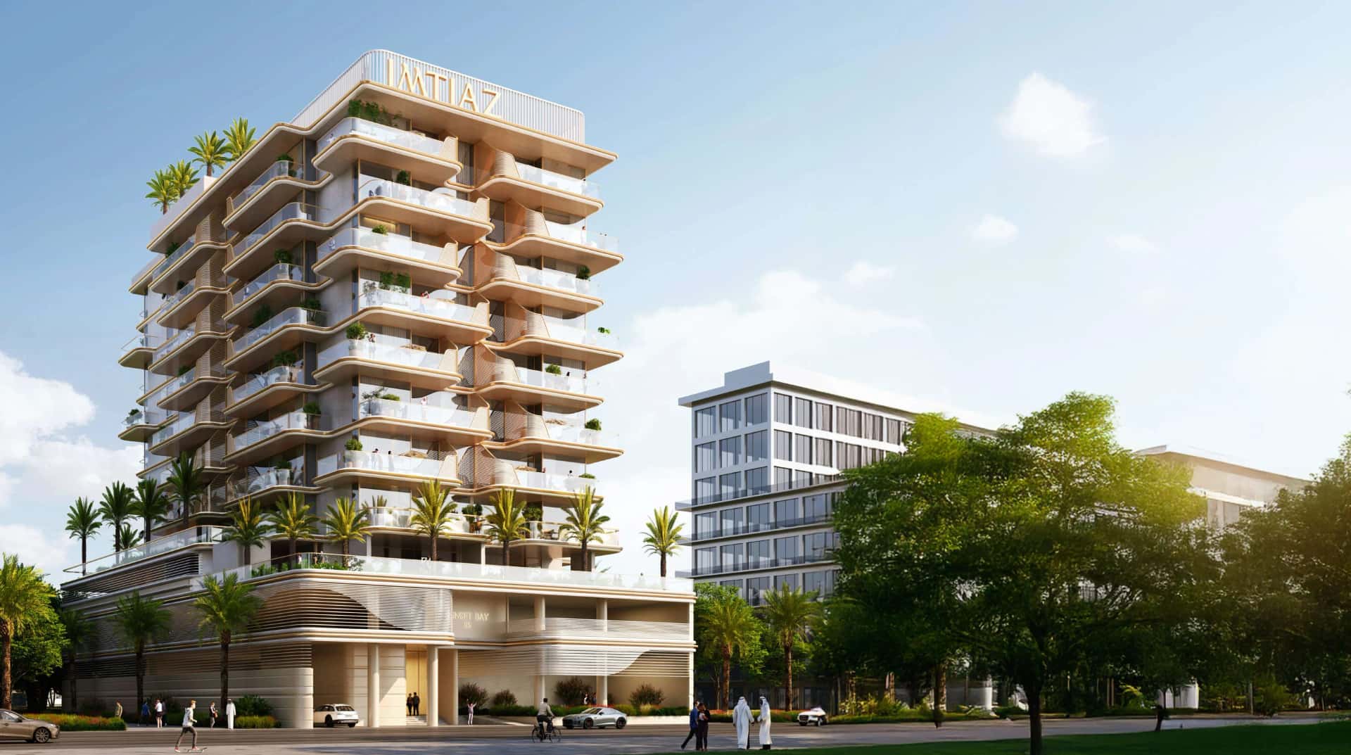 Sunset Bay 5 by Imtiaz — beachfront residential building on Dubai Islands with rooftop infinity pool