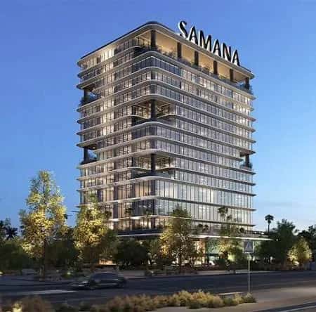 Samana Business Park 2 commercial development facade in Majan, Dubai