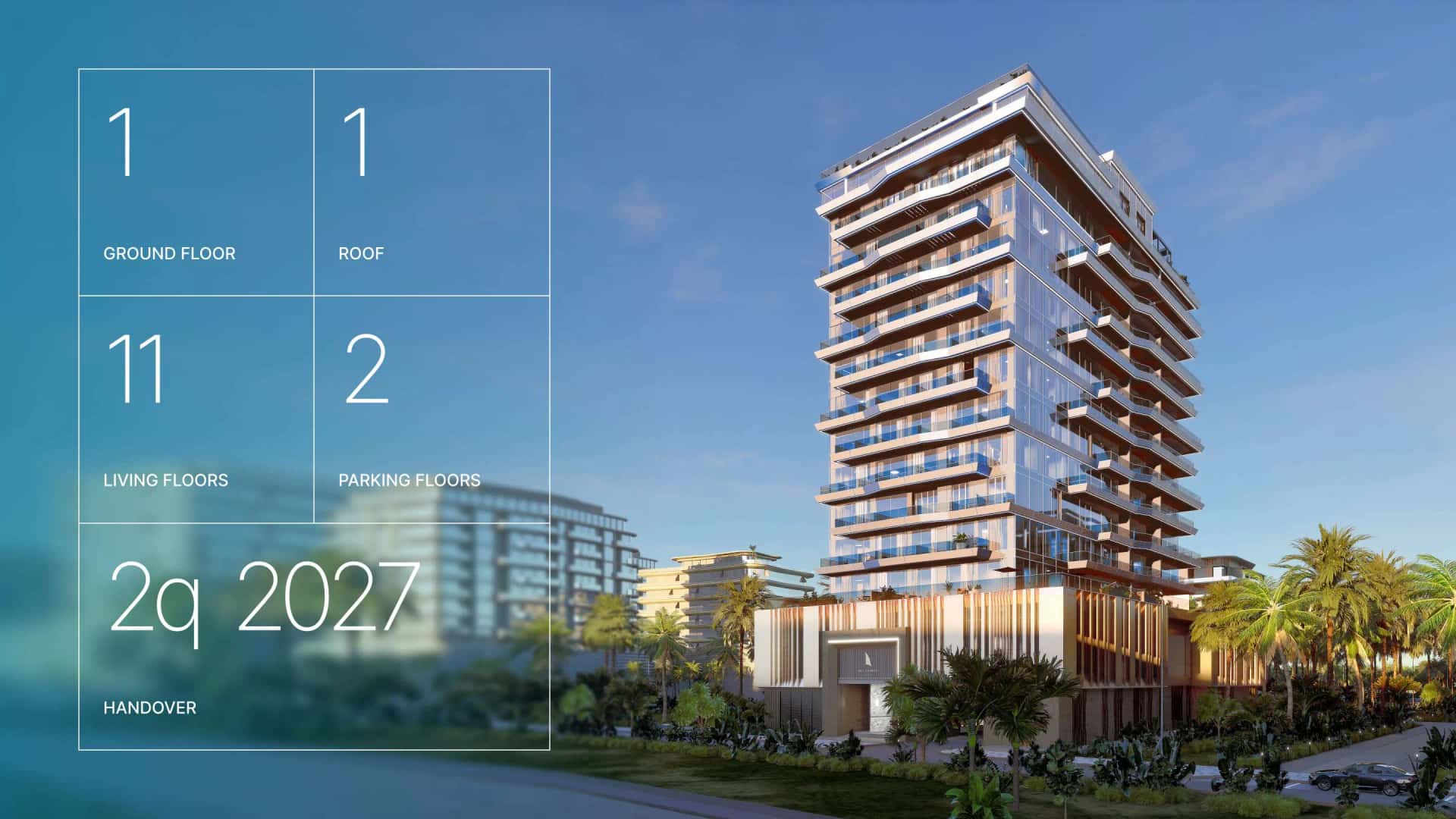 Sea Legend One residential tower on Palm Deira, Dubai — rooftop pool and waterfront apartments