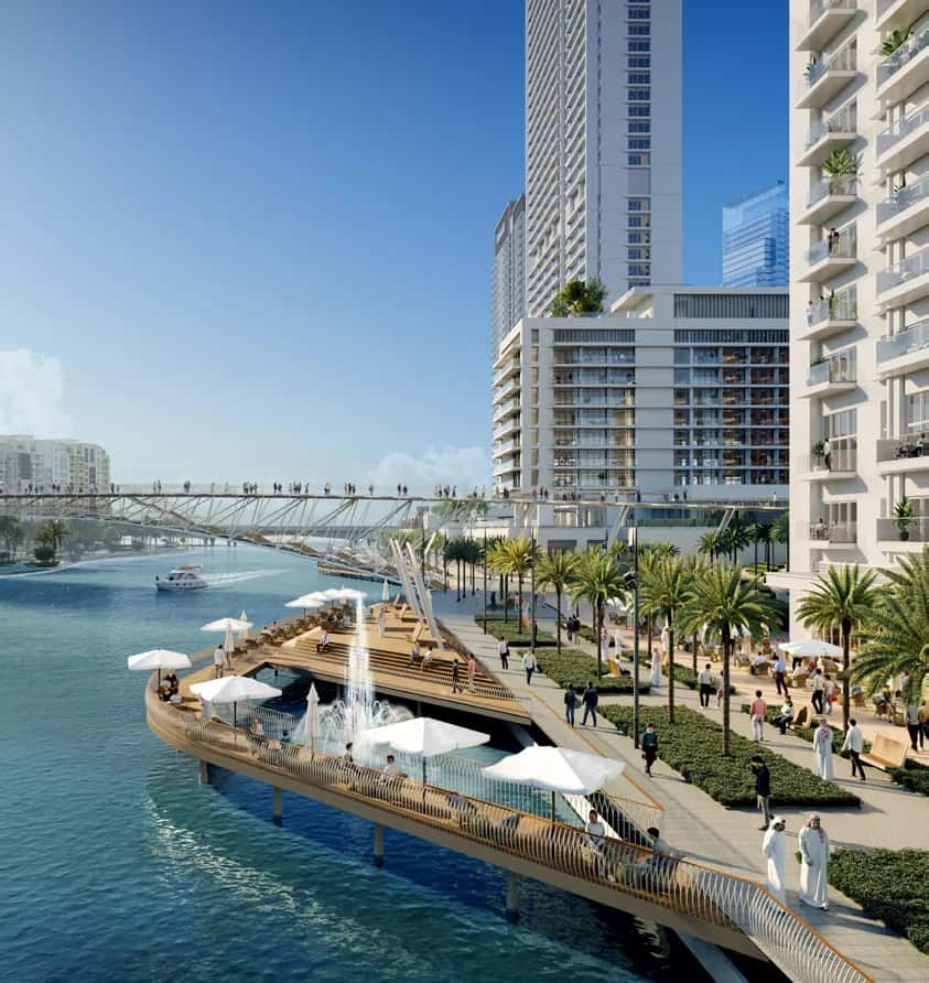 Silva tower by Emaar in Dubai Creek Harbour, Greengate precinct, with creek and skyline views