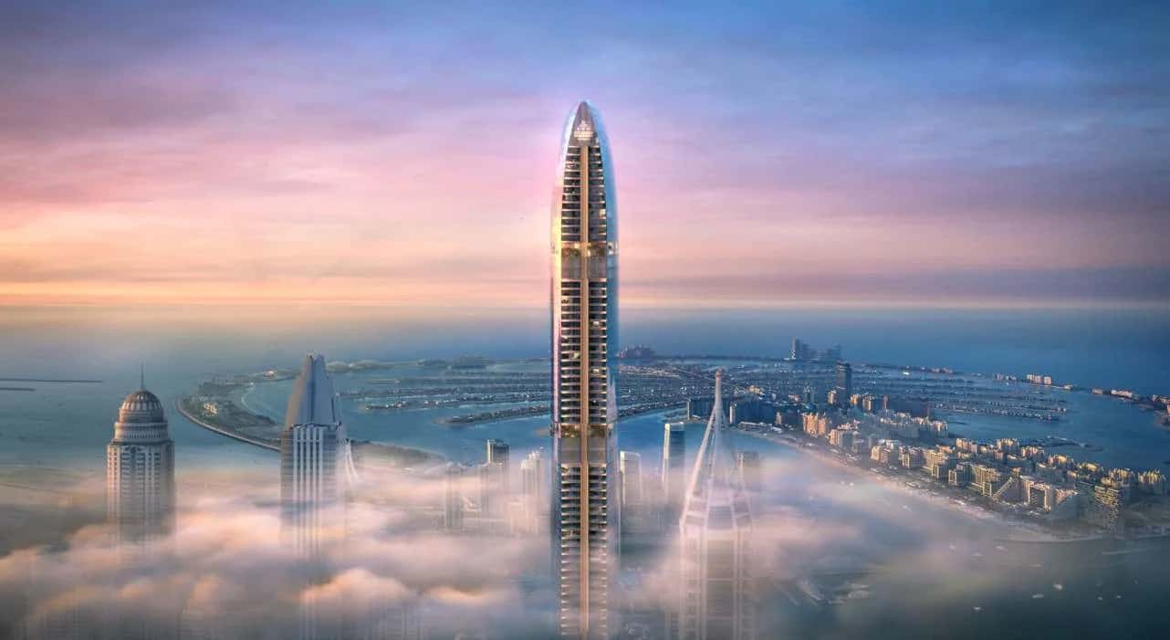 Six Senses Residences Dubai Marina tower rising above the Dubai Marina skyline