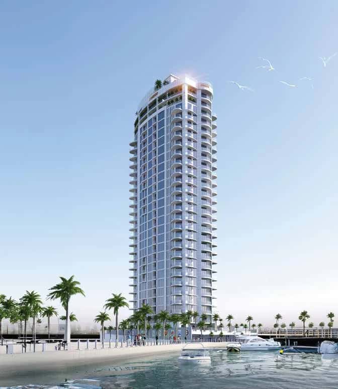 Sonate Residences tower exterior in Jumeirah Village Triangle, Dubai