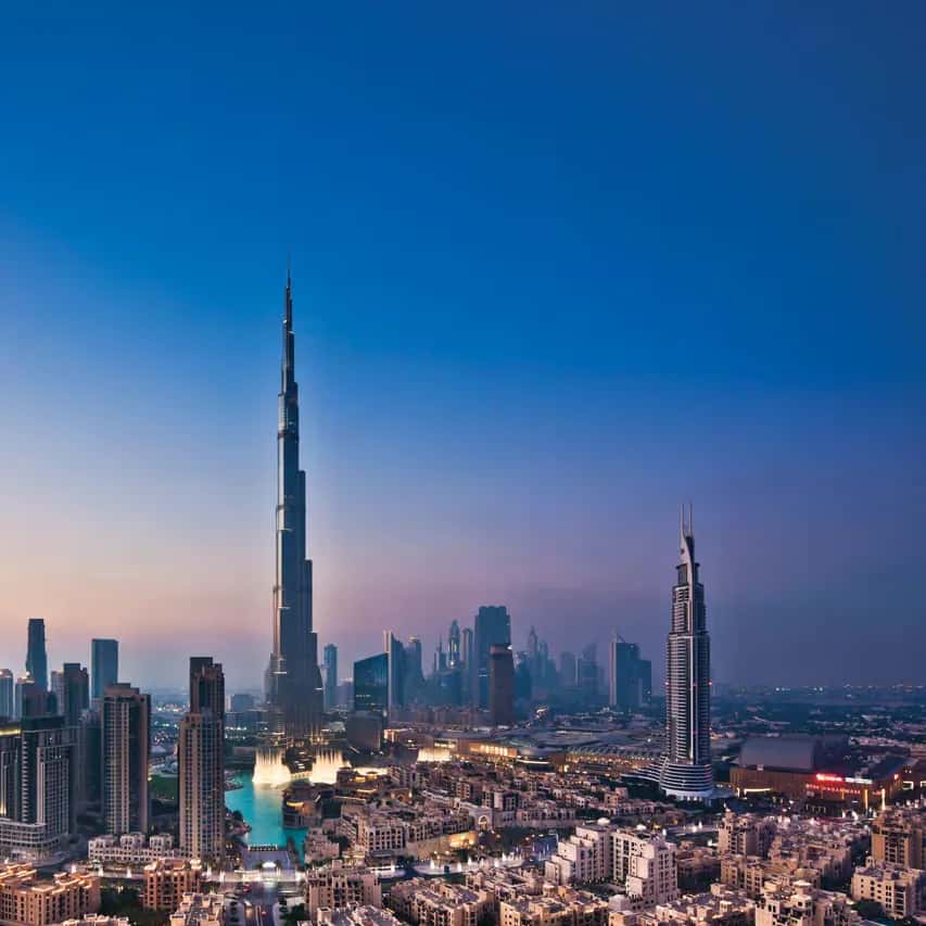 The Address Residence Fountain Views II tower above The Dubai Mall in Downtown Dubai