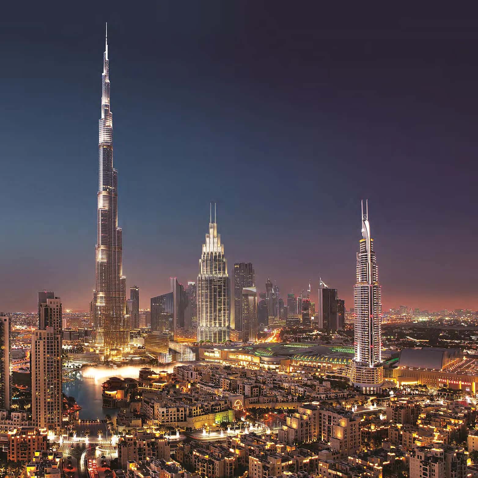 The Address The BLVD tower rising above Downtown Dubai near Burj Khalifa