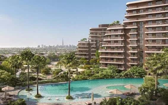 Villa exterior rendering at The Wilds 2 in Living Legends, Dubai