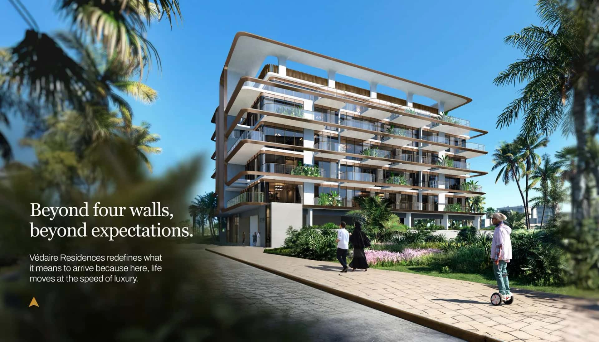 Vedaire Residences low-rise building exterior in Meydan Racecourse Community, Dubai