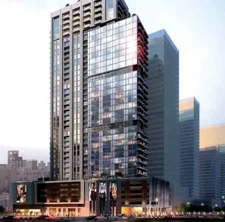 Mada Residences tower exterior in Downtown Dubai near Burj Khalifa