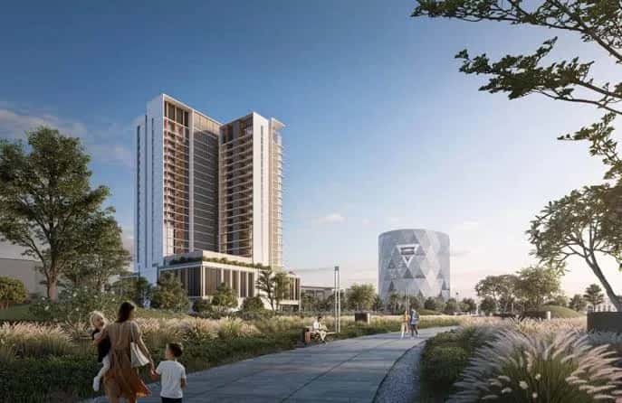 Mallside Residence tower connected to Dubai Hills Mall in Dubai Hills Estate