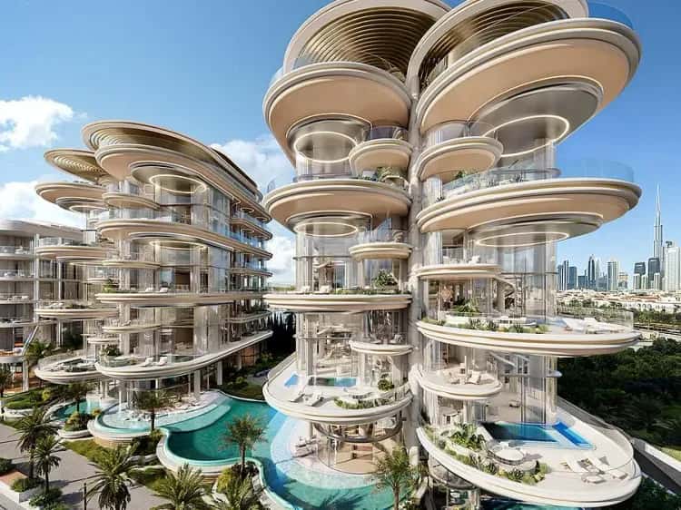 The Rings residential development on the Dubai Water Canal by Meraas, two boutique low-rise buildings